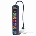 American Type Power Strip with Surge Protection and Resettable Circuit Breaker
